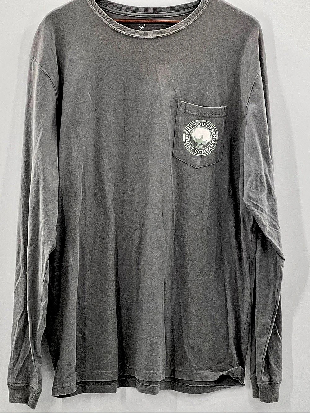 585 Southern Shirt Long Sleeve Cotton Tee in Gray XL
